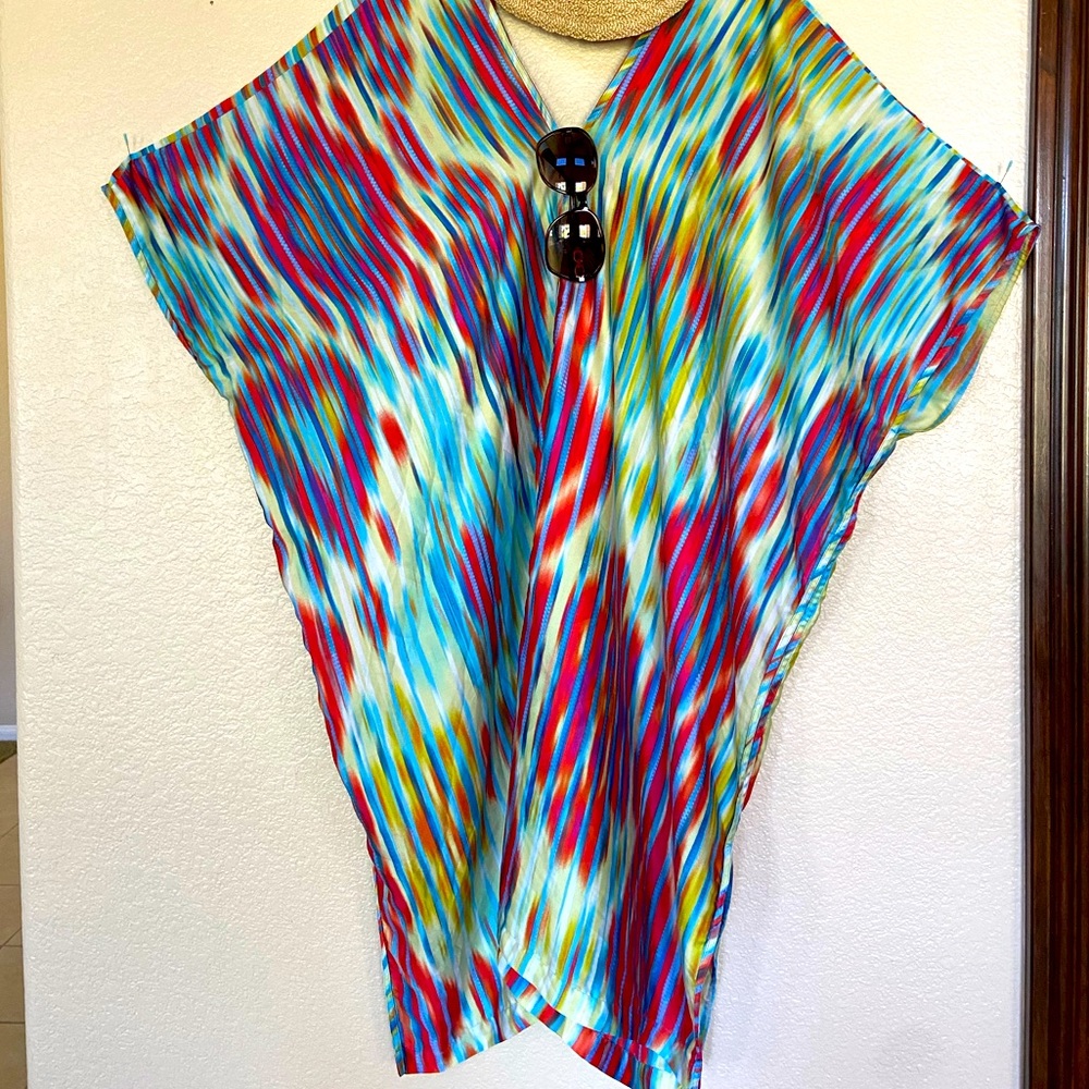 Natori Palau Rainbow Kaftan Kimono coverup dress